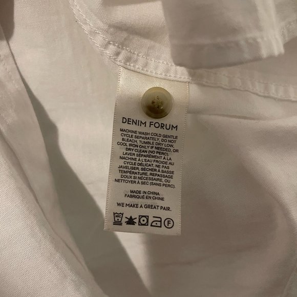 Denim Forum Aritzia Oversized White Linen Button Down Shirt. Small - Picture 5 of 7
